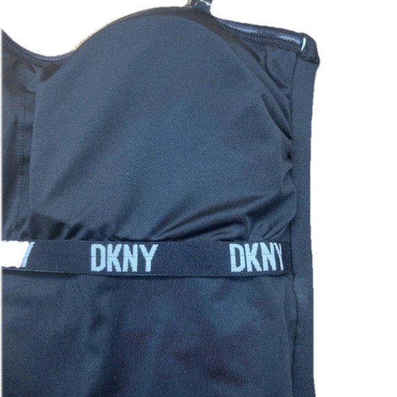 DKNY black Ruched One-Piece Swimsuit - Picture 2 of 7